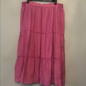 Wonderly Peasant Style Maxi Skirt, Size XXL, Fuchsia/Pink
